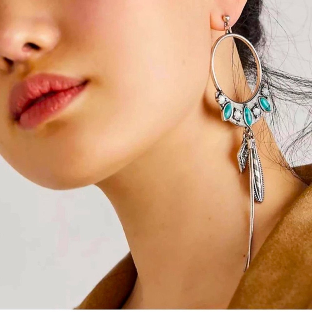 NWT Free People Winona Western Earrings from Pierre De Lune Dorée in Silver
